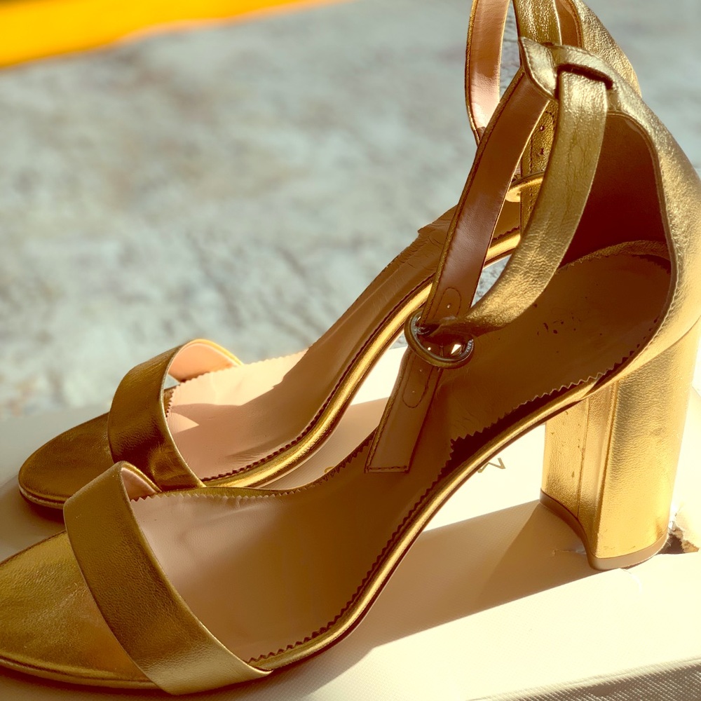 J.CREW STELLA HEELS WITH IN METALLIC LEATHER, SZ12